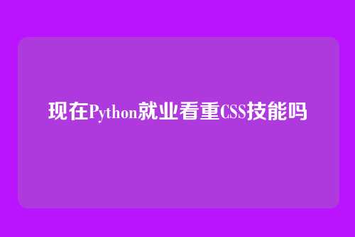 现在Python就业看重CSS技能吗
