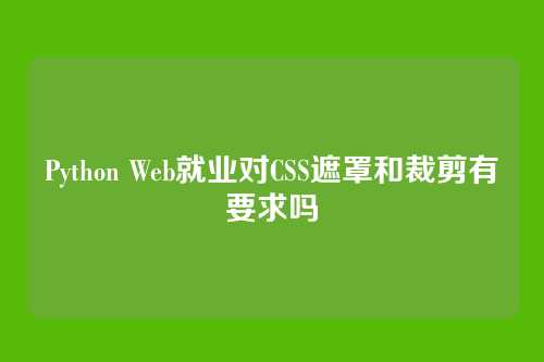 Python Web就业对CSS遮罩和裁剪有要求吗