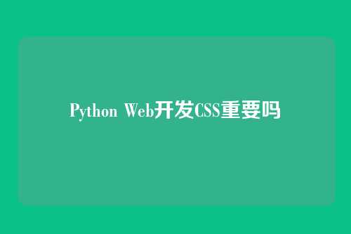 Python Web开发CSS重要吗