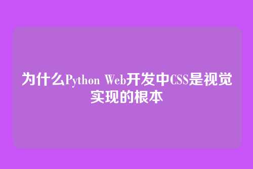 为什么Python Web开发中CSS是视觉实现的根本