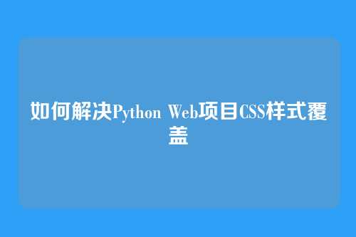 如何解决Python Web项目CSS样式覆盖