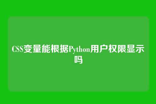 CSS变量能根据Python用户权限显示吗