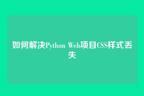 如何解决Python Web项目CSS样式丢失