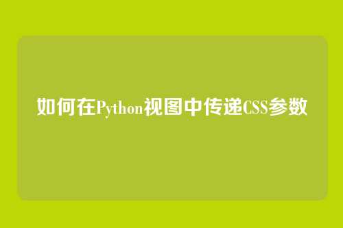 如何在Python视图中传递CSS参数