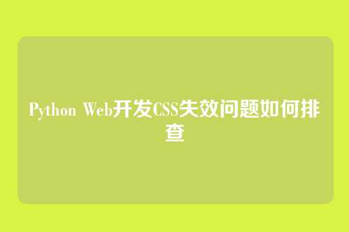 Python Web开发CSS失效问题如何排查