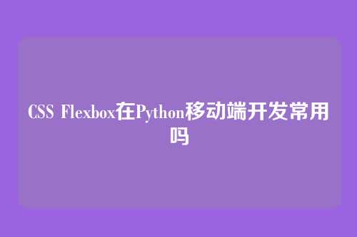 CSS Flexbox在Python移动端开发常用吗