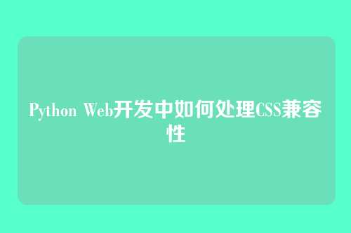Python Web开发中如何处理CSS兼容性