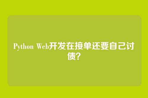 Python Web开发在接单还要自己讨债？