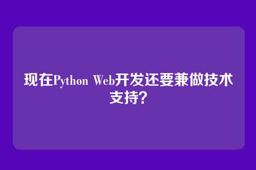 现在Python Web开发还要兼做技术支持？