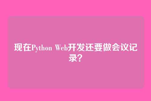 现在Python Web开发还要做会议记录？