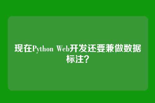 现在Python Web开发还要兼做数据标注？