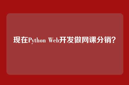 现在Python Web开发做网课分销？