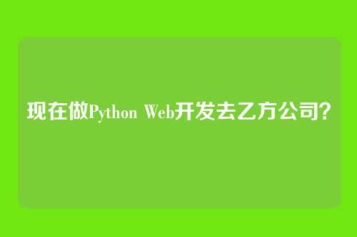 现在做Python Web开发去乙方公司？