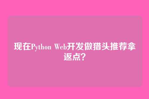 现在Python Web开发做猎头推荐拿返点？
