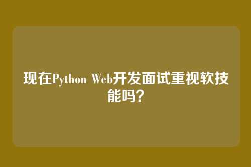 现在Python Web开发面试重视软技能吗？