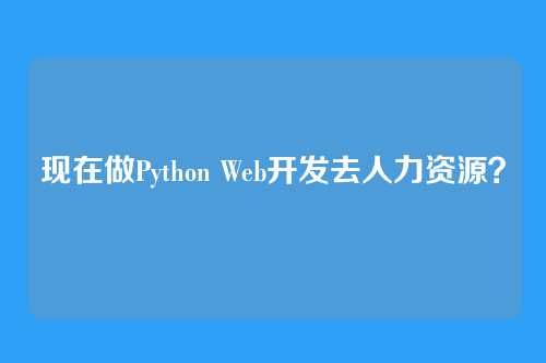 现在做Python Web开发去人力资源？