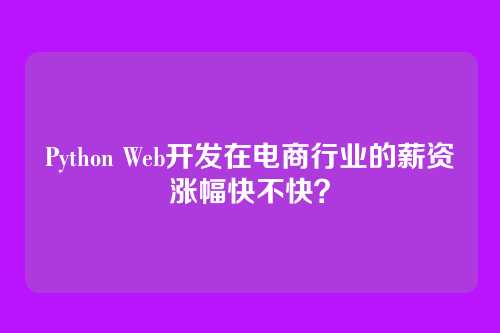 Python Web开发在电商行业的薪资涨幅快不快？