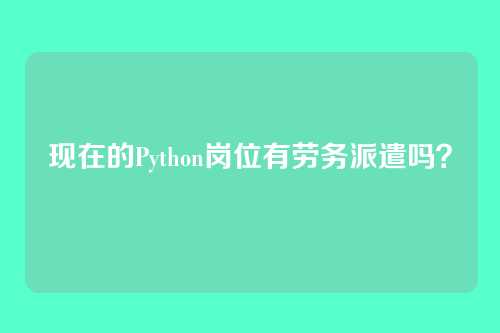 现在的Python岗位有劳务派遣吗？