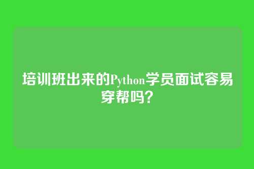 培训班出来的Python学员面试容易穿帮吗？