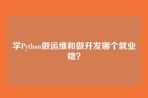 学Python做运维和做开发哪个就业稳？