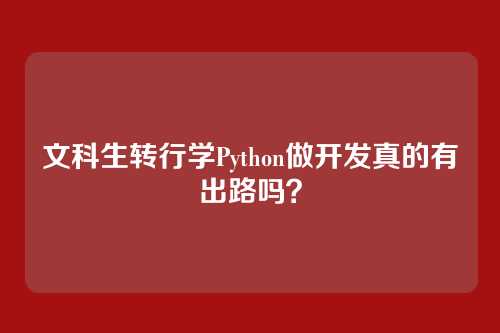 文科生转行学Python做开发真的有出路吗?
