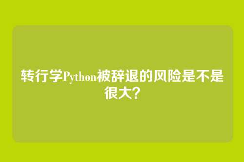 转行学Python被辞退的风险是不是很大?