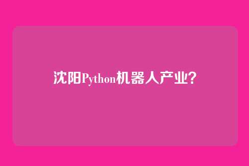沈阳Python机器人产业？