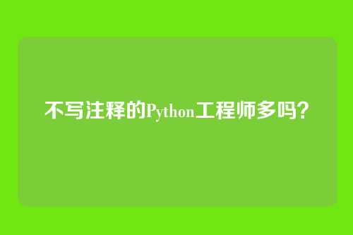 不写注释的Python工程师多吗？