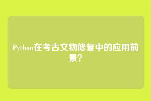 Python在考古文物修复中的应用前景?