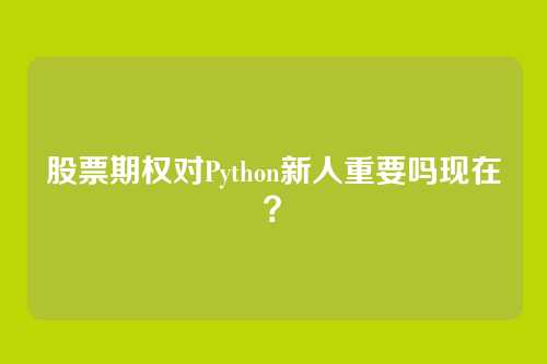 股票期权对Python新人重要吗现在？