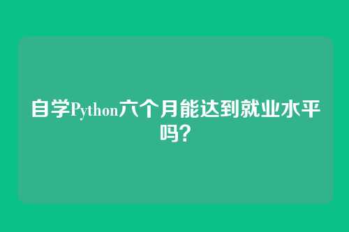 自学Python六个月能达到就业水平吗？