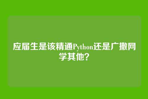 应届生是该精通Python还是广撒网学其他？