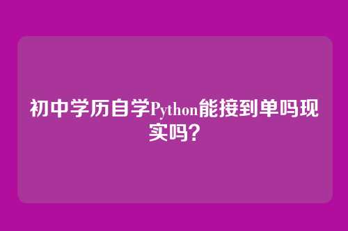 初中学历自学Python能接到单吗现实吗？