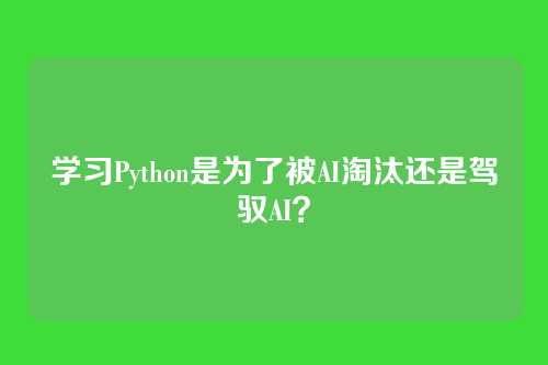 学习Python是为了被AI淘汰还是驾驭AI？