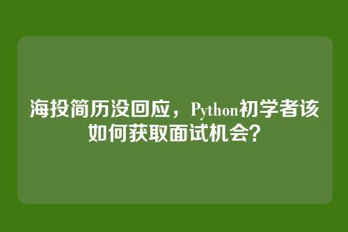 海投简历没回应，Python初学者该如何获取面试机会？