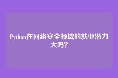 Python在网络安全领域的就业潜力大吗？