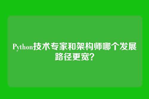 Python技术专家和架构师哪个发展路径更宽？