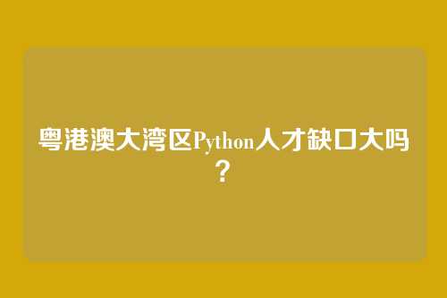 粤港澳大湾区Python人才缺口大吗？
