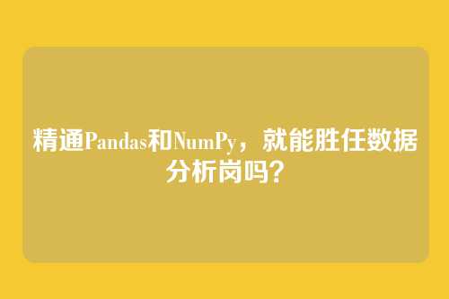 精通Pandas和NumPy，就能胜任数据分析岗吗？