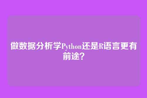 做数据分析学Python还是R语言更有前途？