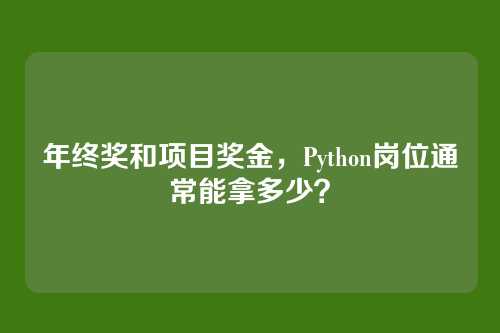 年终奖和项目奖金,Python岗位通常能拿多少?