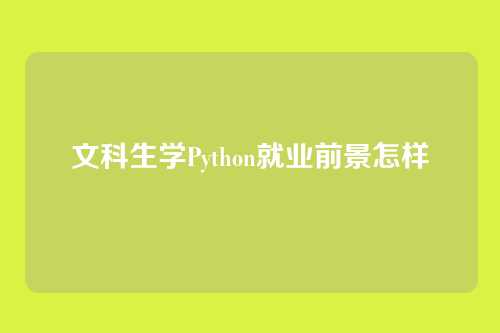 文科生学Python就业前景怎样