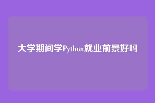 大学期间学Python就业前景好吗