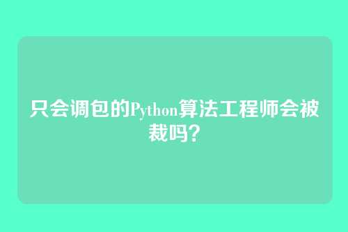 只会调包的Python算法工程师会被裁吗?