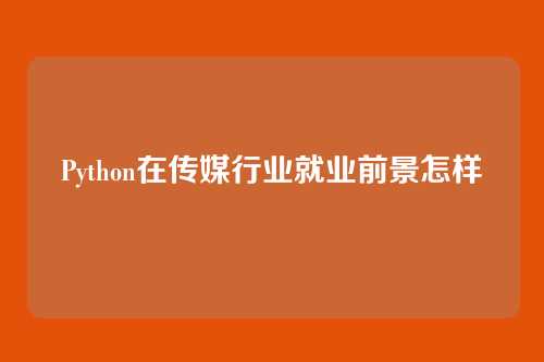 Python在传媒行业就业前景怎样