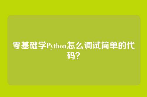 零基础学Python怎么调试简单的代码？