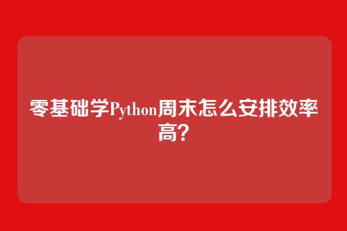 零基础学Python周末怎么安排效率高？