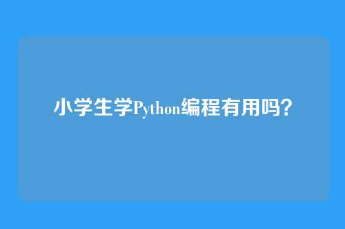 小学生学Python编程有用吗？
