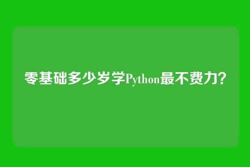 零基础多少岁学Python最不费力？