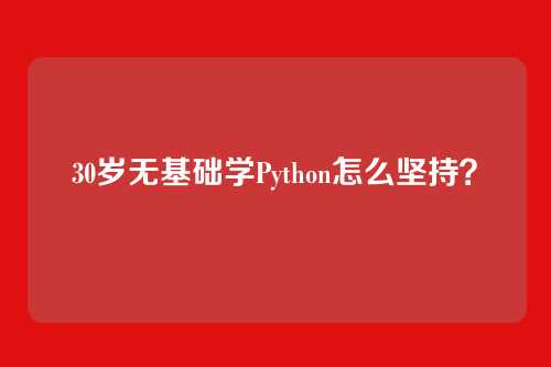 30岁无基础学Python怎么坚持？